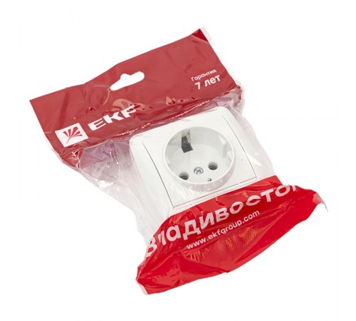 Владивосток Розетка 1-местная 16А с заземлением IP44  EQR16-029-30-54  EKF