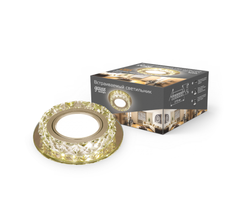 Светильник точечный встраиваемый Backlight BL043 Кругл. Шампань/Кристалл/Хром, Gu5.3, LED 2700K  BL043  Gauss