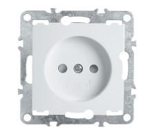 PST10-9109-01 Розетка 1-местная б/з (механизм), 250В, 10А с защитной шторкой, серия Эрна, белый  39316  STEKKER