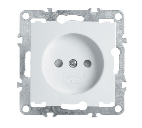 PST10-9109-01 Розетка 1-местная б/з (механизм), 250В, 10А с защитной шторкой, серия Эрна, белый  39316  STEKKER