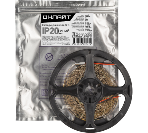 Лента светодиодная  OLS-2835B60-4.8-IP20-12V  80947   ОНЛАЙТ