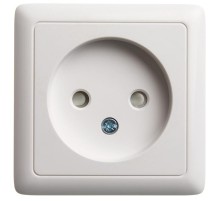 Хит Белый О/У с изолирующей пластиной Розетка без заземления со шторками, 16А, 250В  RA10-137I-B  SE