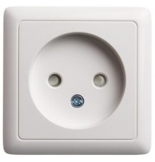Хит Белый О/У с изолирующей пластиной Розетка без заземления со шторками, 16А, 250В  RA10-137I-B  SE