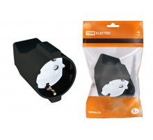 Кабельная розетка 2П+3 16А 250B черная   SQ1806-0032  TDM