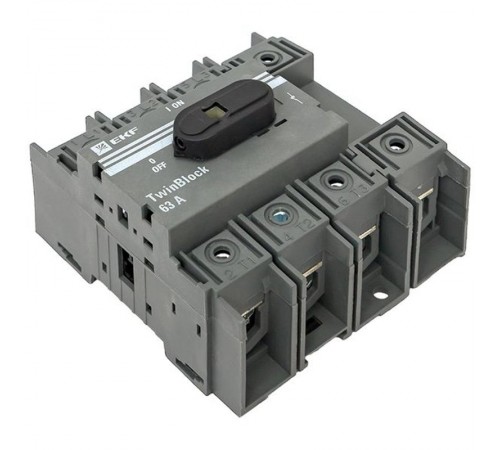 Рубильник 63A 4P c рукояткой управления для прямой установки TwinBlock  tb-63-4p-f  EKF
