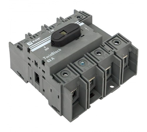 Рубильник 63A 4P c рукояткой управления для прямой установки TwinBlock  tb-63-4p-f  EKF