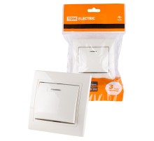 Выключатель 1 кл. с подсветкой 10А сл. кость "Таймыр"  SQ1814-0104  TDM