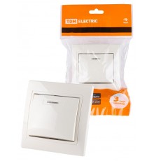 Выключатель 1 кл. с подсветкой 10А сл. кость "Таймыр"  SQ1814-0104  TDM