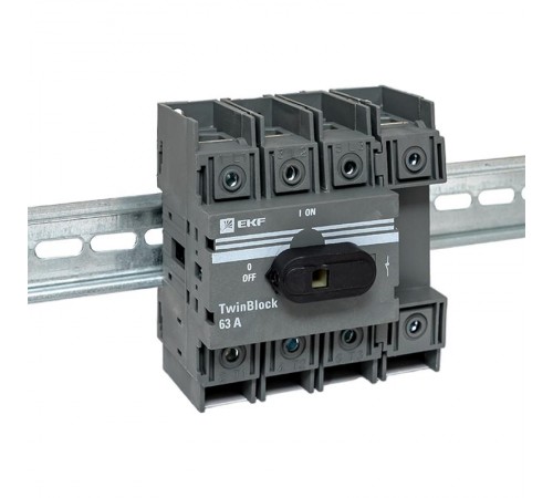 Рубильник 63A 4P c рукояткой управления для прямой установки TwinBlock  tb-63-4p-f  EKF