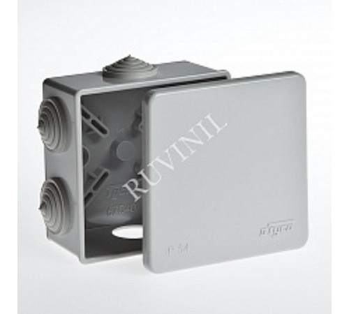 Коробка распределительная для о/п 85х85х40мм 6вводов IP54  67040  Рувинил