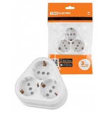 Розетка треугольная 2П+3 открытой установки IP20 16A с защитными шторками белая "Ладога"  SQ1801-0139  TDM