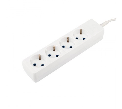 Удлинитель 4 гнезда, 5 м, 3х0.75 кв.мм, с/з, белый  11-7221  PROconnect