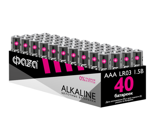 Батарейка LR03 ФАZА Alkaline Pack-40 арт.5023024