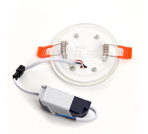 Светильник светодиодный встраиваемый круг AL2330, 6W, 480 Lm, 4000К и подсветка 4000К, белый  29584  FERON