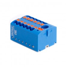 Блок распределительный, зажим push-in, 1 ввод 6 кв.мм, 12 точек подключения 2,5 кв.мм, синий  DTP1-112-104SPUB  DKC