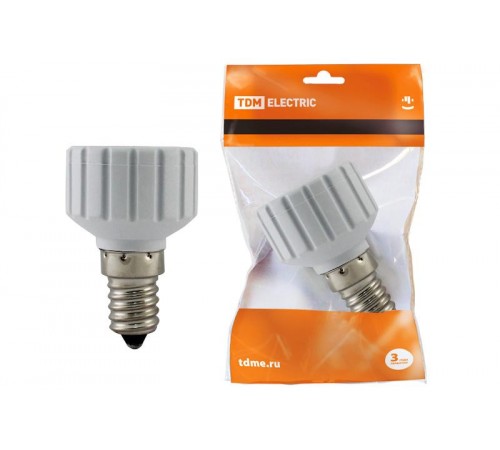 Переходник Е14-GU10 белый  SQ0335-1005  TDM