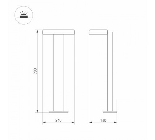 Светильник LGD-TENT-BOLL-H900-9W Warm3000 (GR, 110 deg, 230V) (Arlight, IP65 Металл, 3 года)  029978  Arlight