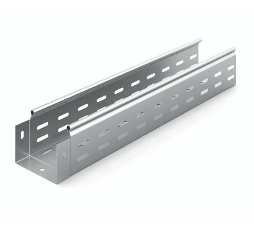 Металлический лоток перфорированный 100х80х3000, толщ. 0,8 мм, Сендзимир цинк, 014188  ЛПМЗТ-100х80х3000-0,8-СЦ   Ostec