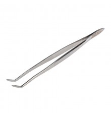 Пинцет изогнутый, узкий, фиксатор, рифленый 160 мм  12-0358  REXANT