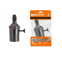 Патрон подвесной Е27 с выключателем, металлический "Лофт", черный  SQ0335-0067  TDM