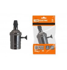 Патрон подвесной Е27 с выключателем, металлический "Лофт", черный  SQ0335-0067  TDM