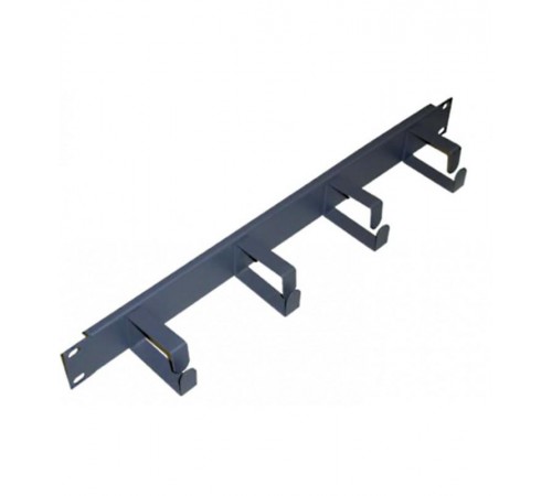 Органайзер 19 кабельный металлический 4 кольца 1U черный  CO05-1M4R  ITK