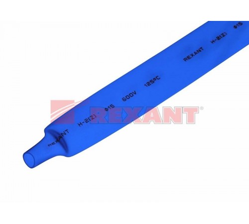 Термоусадочная трубка 15,0/7,5 мм, синяя, упаковка 50 шт. по 1 м  21-5005  REXANT