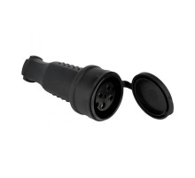 Розетка переносная с защитной крышкой каучуковая 380В 3P+PE 32A IP44 EKF PROximaRPS-022-32-380-44EKF