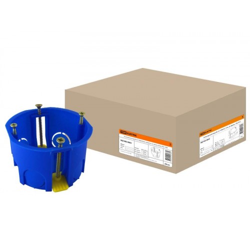 Коробка установочная 68х45 с саморезами, пластиковыми лапками (для полых стен)  SQ1403-0001  TDM