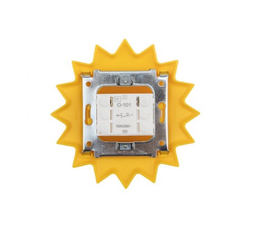 Выключатель одноклавишный HAPPY Солнце скрытой установки, желтый  KR-78-0617  Kranz