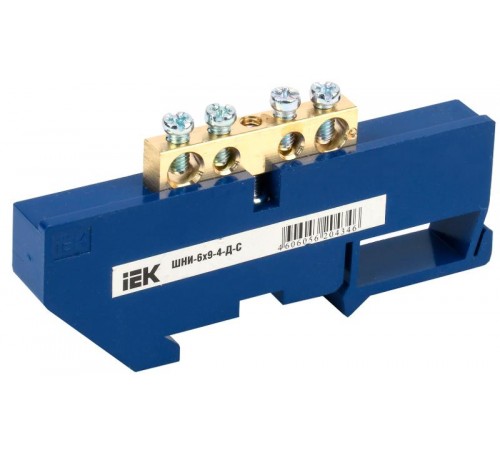 Шина N "ноль" на DIN-изоляторе ШНИ-6х9-4-Д-С  YNN10-69-4D-K07  IEK