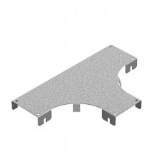 Крышка к Т-отводу горизонтальному к лотку ПЛК 100, толщ. 1,2 мм, Сендзимир цинк, 022412  КТП-100-1,2-R100-СЦ   Ostec