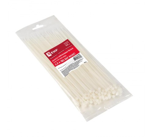 Хомут нейлоновый 2,5х180 (уп./100шт) EKF Simple  plc-c-2.5x180  EKF