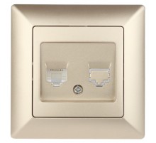 4-302-04 Intro Розетка телефонная RJ11, СУ, Solo, шампань  Б0043378  Intro