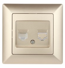 4-302-04 Intro Розетка телефонная RJ11, СУ, Solo, шампань  Б0043378  Intro