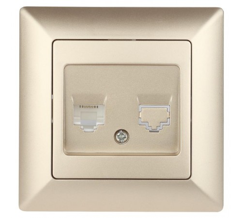 4-302-04 Intro Розетка телефонная RJ11, СУ, Solo, шампань  Б0043378  Intro