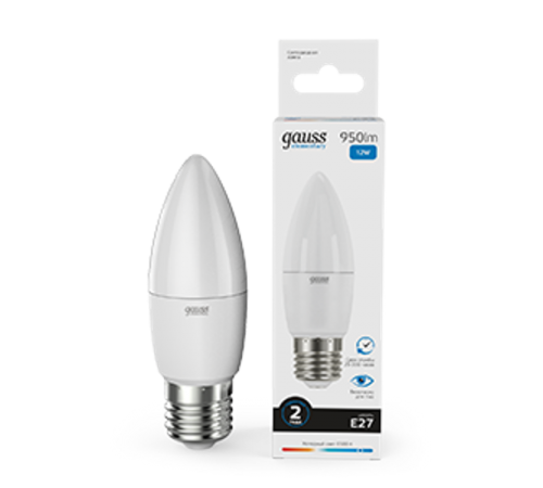 Лампа светодиодная Elementary Свеча 12W 950lm 6500K E27 LED 1/10/100  30232  Gauss