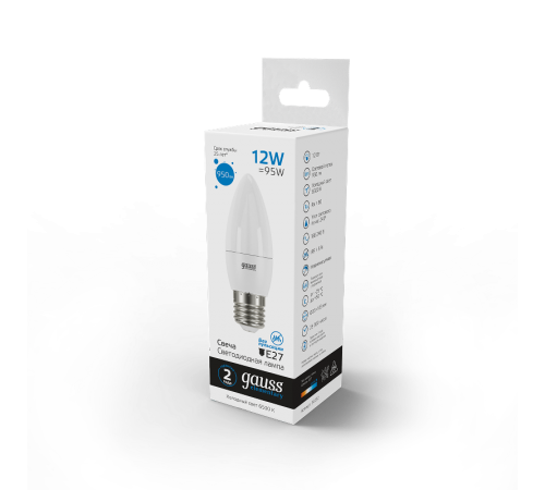 Лампа светодиодная Elementary Свеча 12W 950lm 6500K E27 LED 1/10/100  30232  Gauss