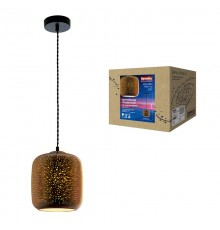 Светильник декор. подвесной, серия "Galassia" DLC-G443 E27 COPPER металл, стекло; цвет медный. d-260 мм, h-1210 мм.  UL-00001833  Fametto