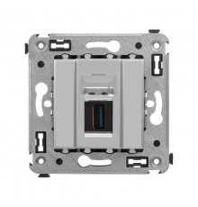 USB 3.0 розетка одинарная в стену, тип А-А, "Avanti", "Закаленная сталь"  4404303  DKC