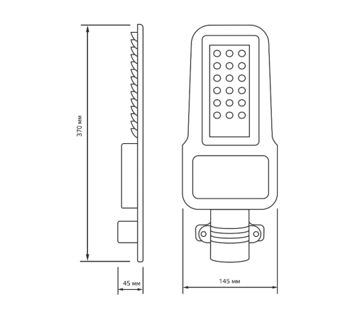 Светильник светодиодный консольный уличный Qplus 50W 6000lm 5000K 120-260V IP65 370*145*45мм черный КСС "Ш" LED 1/6  629535350  Gauss