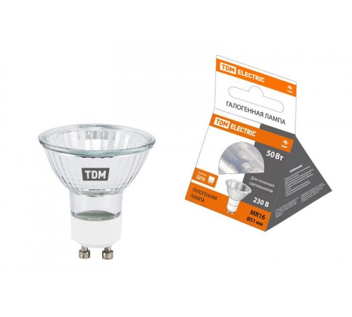 Лампа галогенная 50Вт 230В GU10 MR16 (JCDRC)  SQ0341-0011  TDM