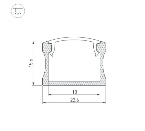Профиль с экраном ALU-WIDE-H15-2000 ANOD+FROST  014848  Arlight