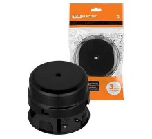 Коробка распаячная D90х43 мм инд. штрихкод  черная "Виви"   SQ1820-1229  TDM