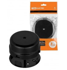 Коробка распаячная D90х43 мм инд. штрихкод  черная "Виви"   SQ1820-1229  TDM