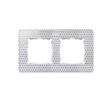 Simon 82 Рамка декоративная, 2 поста, Original, S82 Detail, цветной горошек-белый  8200620-210  Simon