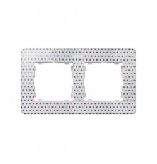 Simon 82 Рамка декоративная, 2 поста, Original, S82 Detail, цветной горошек-белый  8200620-210  Simon