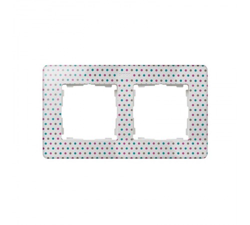 Simon 82 Рамка декоративная, 2 поста, Original, S82 Detail, цветной горошек-белый  8200620-210  Simon
