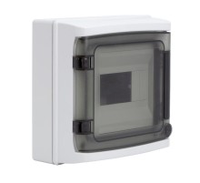 Щиток настенный с дверцей 8 мод.,IP65, серый, с клеммным блоком 63А  RB08W6TGD  DKC