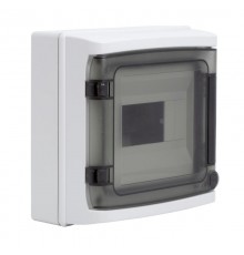 Щиток настенный с дверцей 8 мод.,IP65, серый, с клеммным блоком 63А  RB08W6TGD  DKC